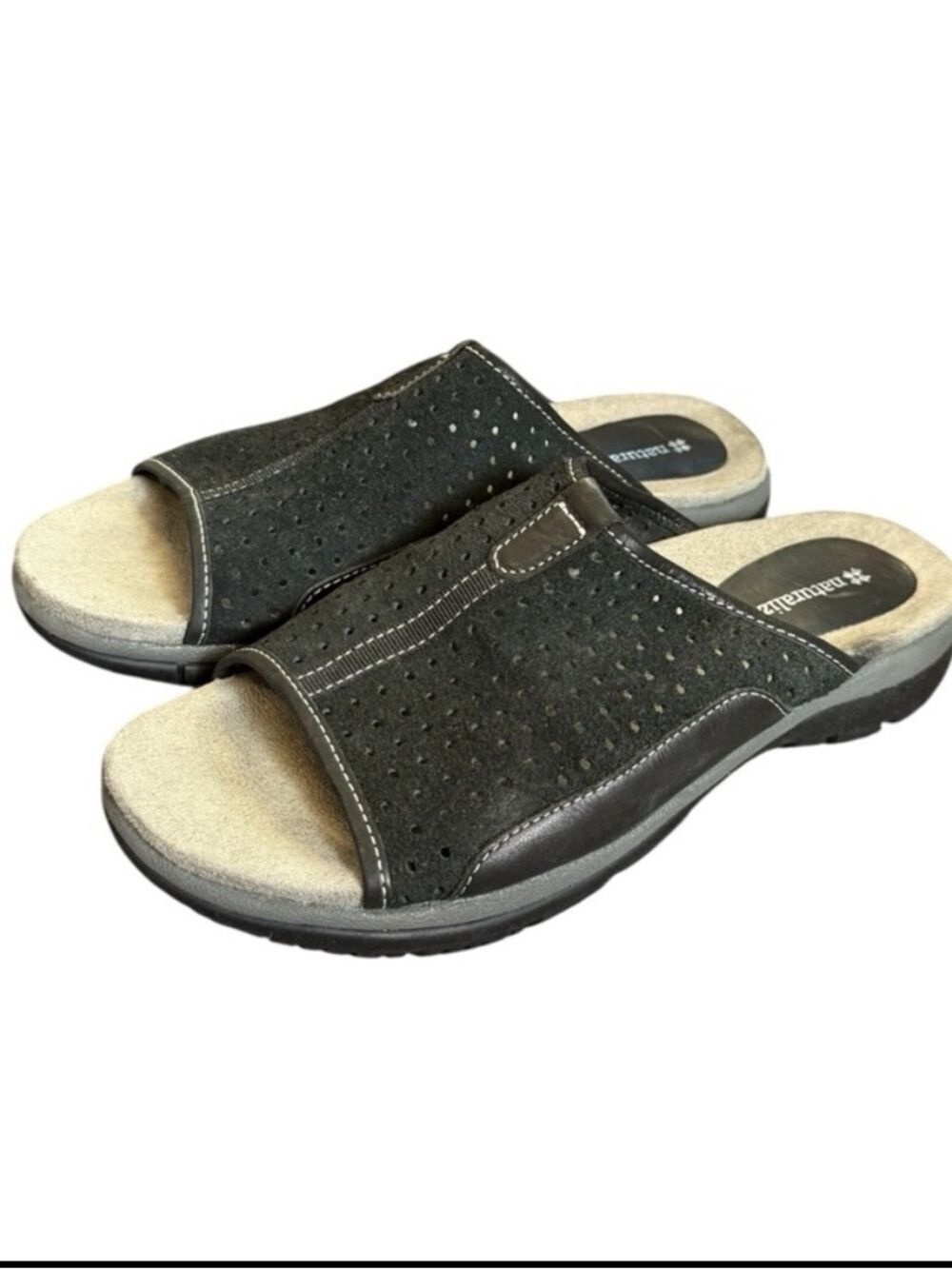 Naturalizer Comfort Slip-On Sandals Black Suede Women’s Size 7.5